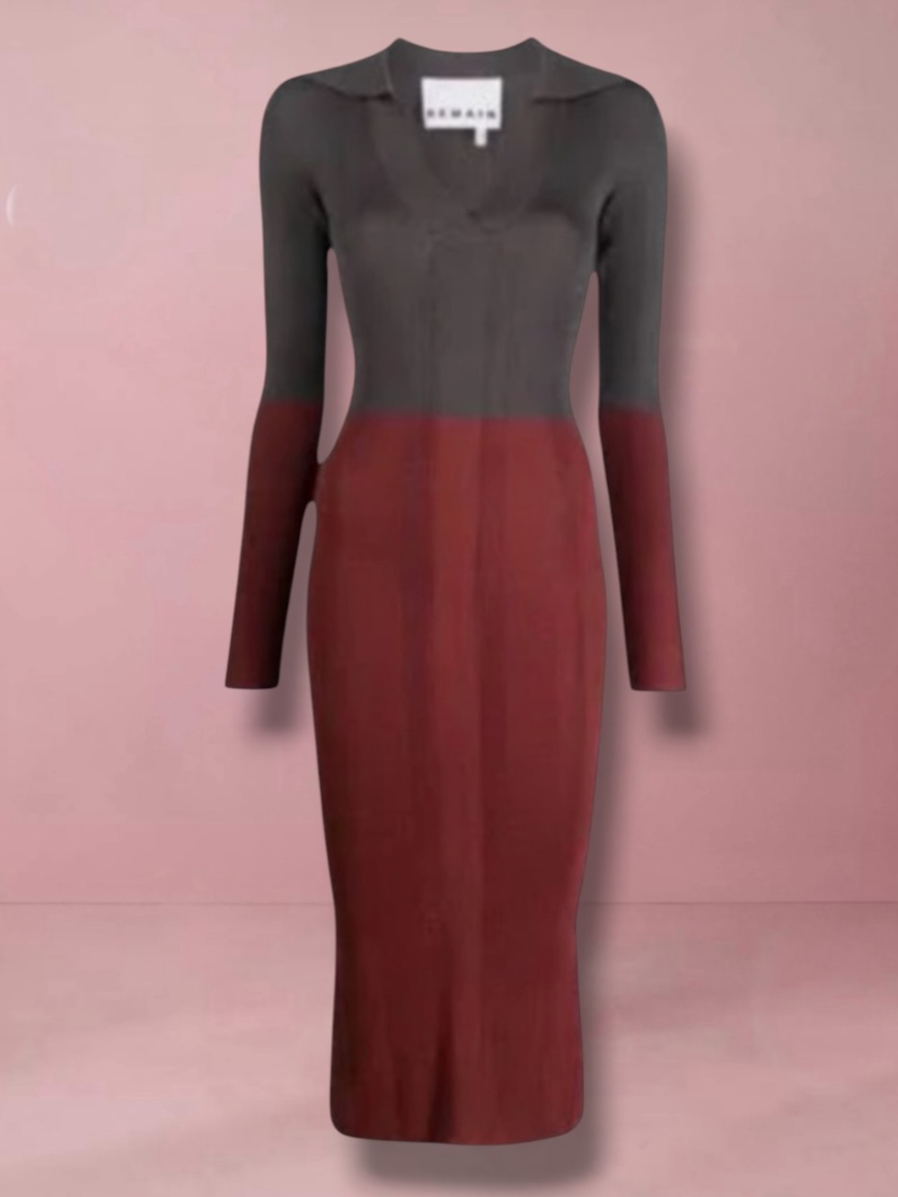 REMAIN Joy Long Sleeve Knit Dress
Color: Andorra Bordeaux Combo Size 40
